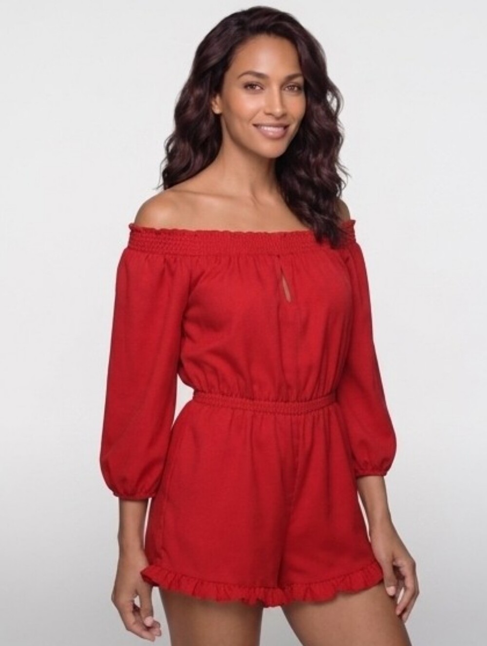 Bebe Red Romper Size Medium Nwt New Msrp $119.00